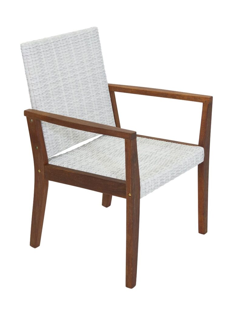 Kwila Wicker Dining Chair White Outdoor Living Commercial