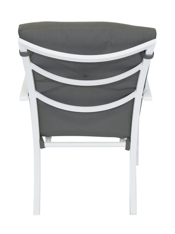 Malibu-Outdoor-Aluminium-Dining-Chair-White-with-Graphite-Cushion-Rear