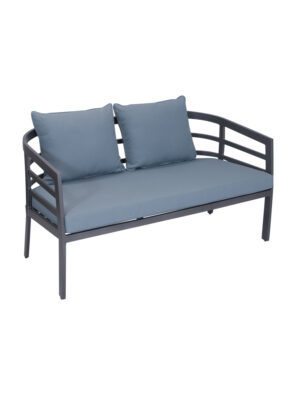 Veloce Aluminium Outdoor 2 seater Sofa Gunmetal Blue
