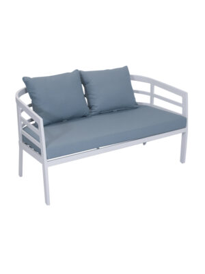 Veloce Aluminium Outdoor 2 seater Sofa White Blue