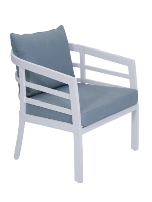 Veloce Aluminium Outdoor sofa Chair White Blue